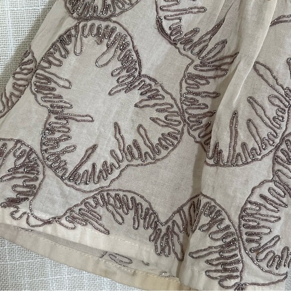 French Connection Bell Sleeve Metallic Embroidery Mini Dress Sz 6‎ - Picture 4 of 10